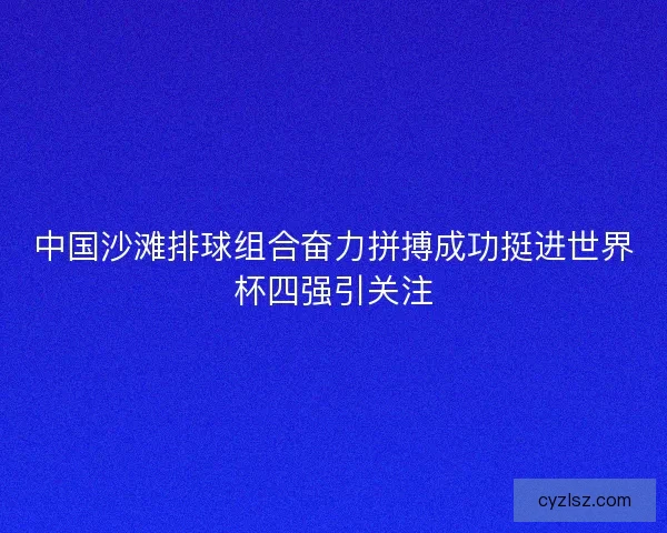 中国沙滩排球组合奋力拼搏成功挺进世界杯四强引关注
